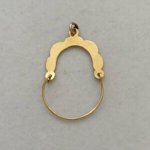 14K Solid Gold AJI Vintage Charm Holder Necklace Pendant Yellow Gold